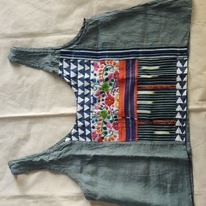 Zoe Loomis Linen Patchwork Tank